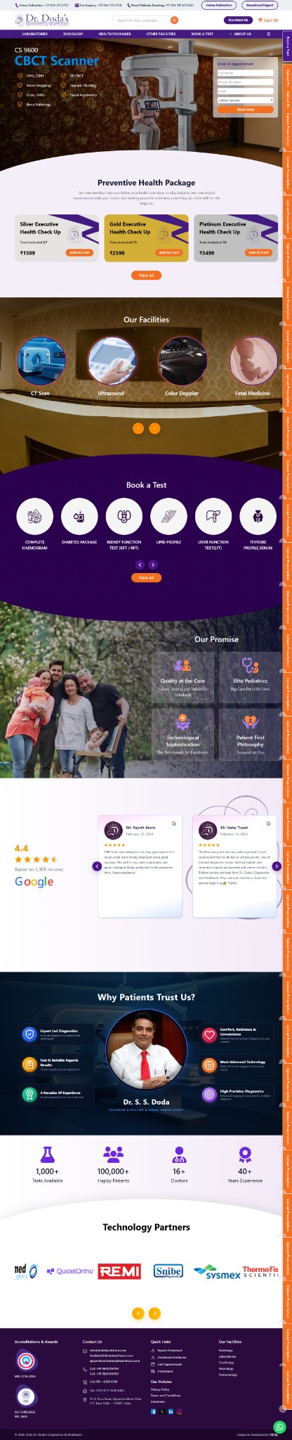 Doda Healthcare website homepage