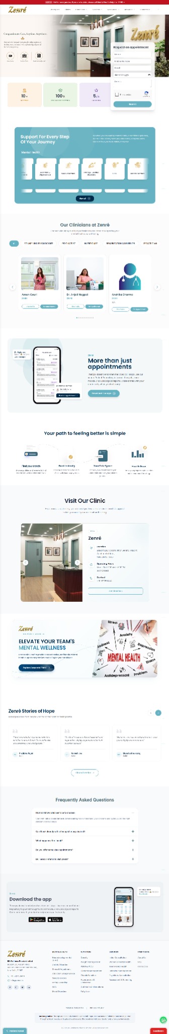 Zenre Healthcare website homepage